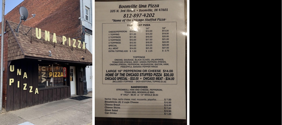 Una Pizza Menu